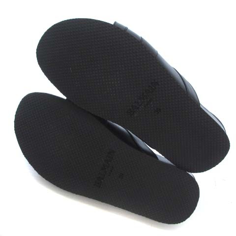 Balmain BALMAIN shower sandals tassel leather black black 39 25.5cm rank shoes shoes #SM0 men's 