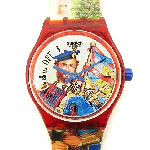  Swatch SWATCH wristwatch MusiCall analogue quarts 2 hands multicolor watch #SM0 men's lady's 