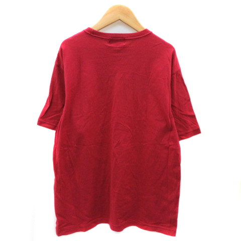 クロコダイル CROCODILE Tシャツ カットソー 半袖 ラウンドネック プリント L マルチカラー 赤 レッド /YK20 メンズ_画像2