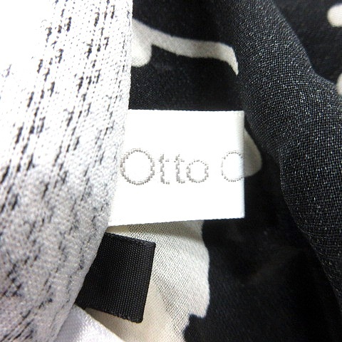 オットー OTTO Collection カットソー クルーネック 総柄 長袖 切替 S 黒 ブラック /MN レディース_画像5