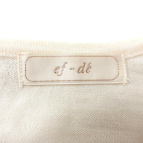  ef-de ef-de knitted cut and sewn short sleeves switch wool 9 yellow color cream /MN lady's 