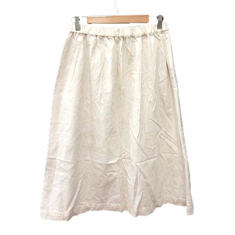  Ne-Net Ne-net flair юбка шт. форма длинный вышивка общий рисунок 2 белый слоновая кость /CT женский 
