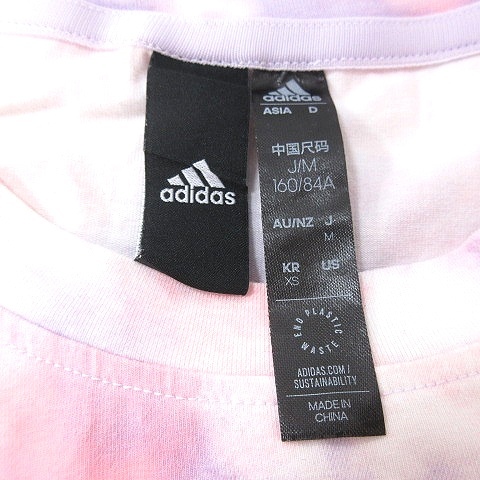 アディダス adidas カットソー Tシャツ クルーネック 総柄 半袖 M ピンク 紫 パープル /MN メンズ_画像5