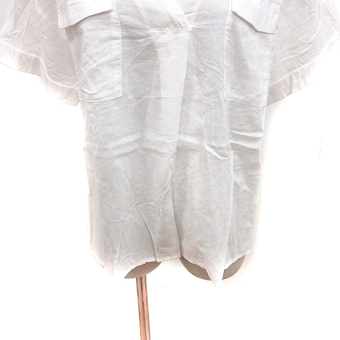 ダブルクローゼット w closet シャツ ブラウス スキッパーカラー 半袖 F 白 ホワイト /RT ■MO レディース_画像4