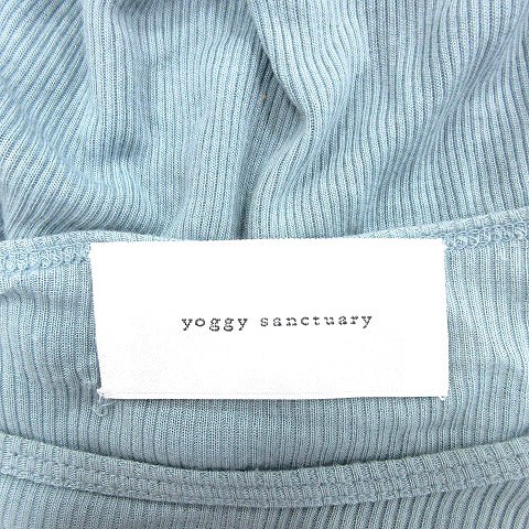 ヨギーサンクチュアリ yoggy sanctuary ヨガウエア チュニック ニットカットソー ドルマンスリーブ 七分袖 水色 ライトブルー レディースの画像6