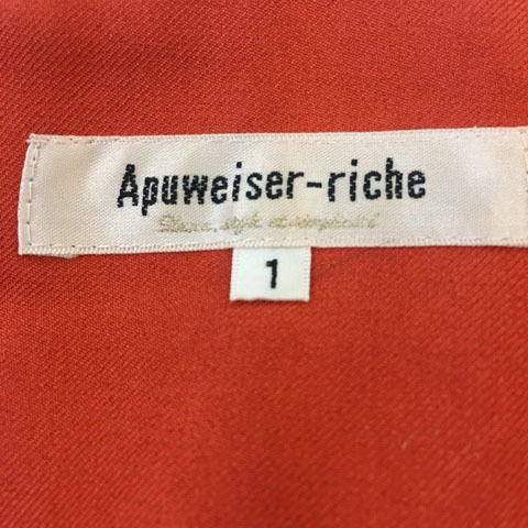 アプワイザーリッシェ Apuweiser-riche スカート フレア 台形 膝丈 ラップ風 無地 1 赤 レッド レディース_画像5