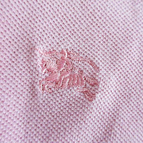 バーバリーズ Burberrys ポロシャツ 半袖 ロゴ 刺繍 コットン オーバーサイズ M ピンク ※EKM レディースの画像7