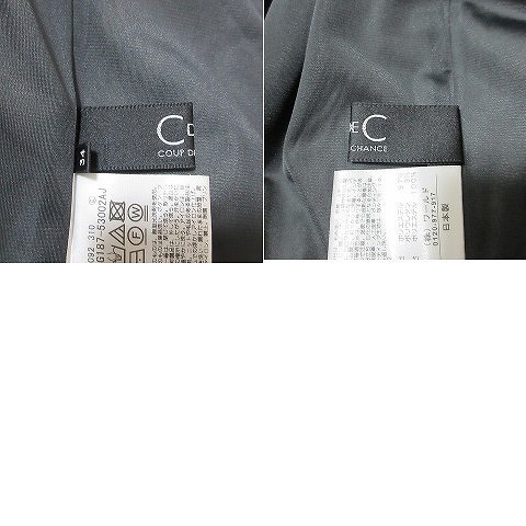 クードシャンス CdeC COUP DE CHANCE ワンピース ひざ丈 総柄 カシュクール 7分袖 裾フレア 34 XS相当 小さいサイズ 黒 ブラック ■GY19 Xの画像9