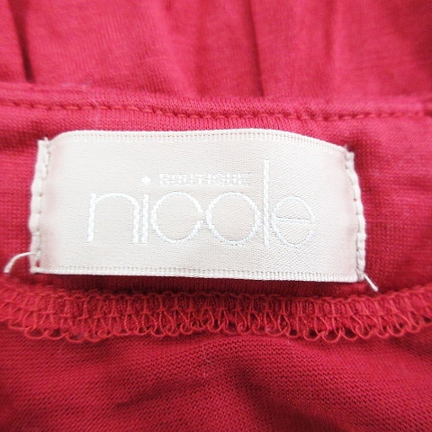 ブティックニコル boutique NICOLE ブラウス カットソー 半袖 ラウンドネック バルーン 薄手 無地 赤 レッド トップス /BT レディース_画像6