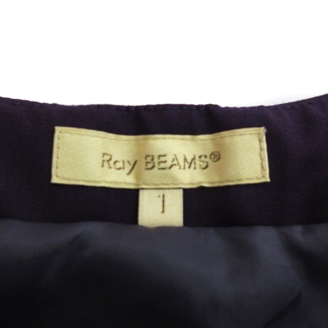 レイビームス Ray Beams スカート フレア ミニ サイドファスナー 薄手 無地 1 紫 パープル ボトムス /BT レディース_画像8