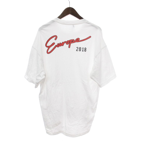 バレンシアガ BALENCIAGA 18SS Europe Pocket Tee Tシャツ カットソー 半袖 コットン バックロゴ 白 ホワイト XS メンズ