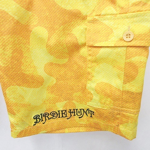 バーディーハント BIRDIE HUNT ハーフパンツ ゴルフ ロゴ ストレッチ カモフ柄 刺繍 黄 イエロー 34 メンズの画像5