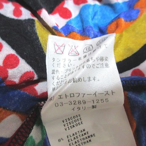 エトロ ETRO 長袖 カットソー 総柄 ギャザー Vネック マルチカラー NGA35 X レディース_画像9