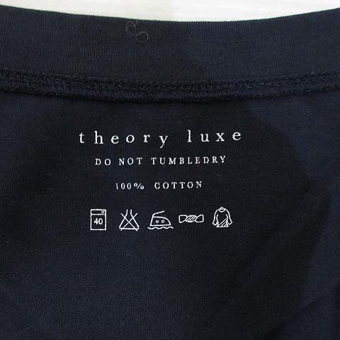 未使用品 セオリーリュクス theory luxe 七分袖 Tシャツ カットソー 38 ネイビー 紺 日本製 レディース_画像3