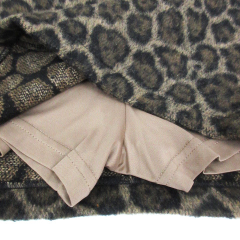  emo daEMODA trapezoid skirt culotte mini height high waist leopard print Leopard pattern M beige black black /FF17 lady's 