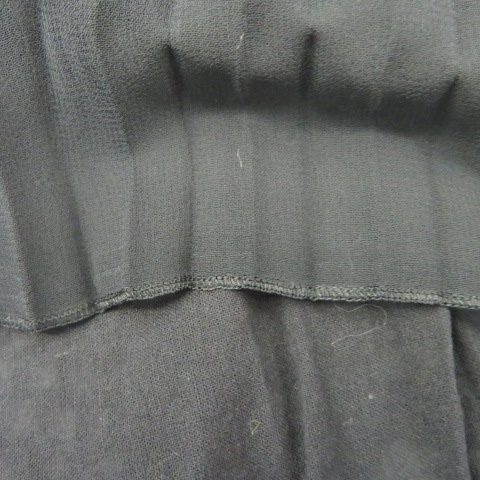 フラボア FRAPBOIS フレアスカート ひざ丈 プリーツ 刺繍 1 黒 ブラック /YK45 レディース_画像4