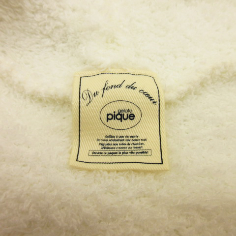 ジェラートピケ gelato pique セット PWNT161001 ナイトウェア ジップアップパーカー ショートパンツ ワンポイント 刺繍 白 ホワイト ピン_画像7