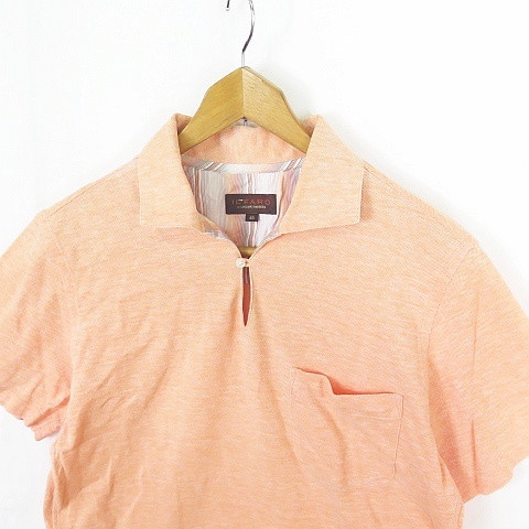 イルファーロ IL FARO 鹿の子 ポロシャツ 半袖 46 オレンジ 2sa5053 メンズ_画像2