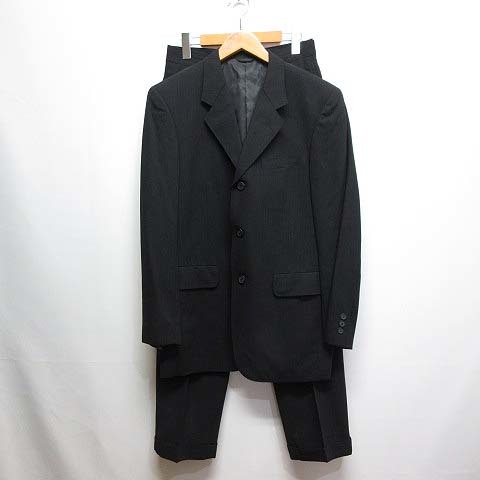 アール A.A.R ヨウジヤマモト ダーバン シングル スーツ セットアップ 3B 黒 ブラック テーラード ジャケット パンツ 背抜き 日本製 メンズ