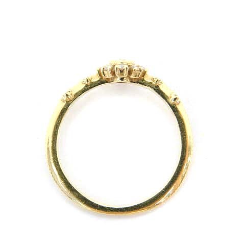 アガット agete リング 指輪 フラワーモチーフ ダイヤモンド DIAMOND K18 0.10ct 5号 イエローゴールド ■OS ■SH レディースの画像4
