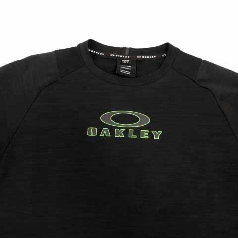  Oacley OAKLEY T-shirt long T ound-necked long sleeve switch . Logo print black group black series S men's 