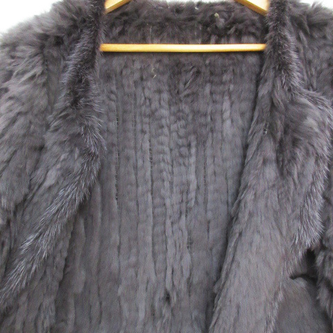  Ballsey Tomorrowland bolero cardigan rabbit fur fur short 7 minute sleeve 38 charcoal gray /FF5 #MO lady's 