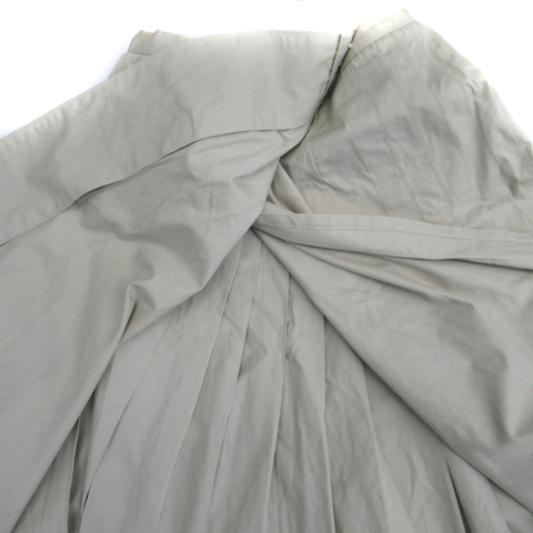 マーガレットハウエル MARGARET HOWELL ラップスカート プリーツスカート ミモレ丈 2 ライトベージュ /SM46 レディース_画像3