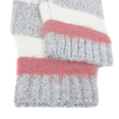  Dazzlin dazzlin вязаный свитер длинный рукав вырез лодочкой кабель плетеный мульти- окантовка рисунок F. серый белый белый /FF33 женский 