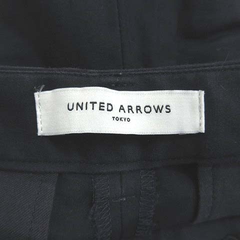 ユナイテッドアローズ UNITED ARROWS クロップドパンツ ワイド スラックス タック 36 紺 ネイビー /CT レディース_画像6