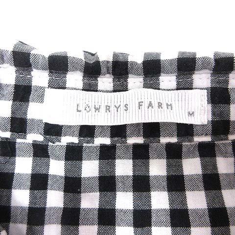 ローリーズファーム LOWRYS FARM シャツ ブラウス ギンガムチェック 長袖 M 黒 ブラック 白 ホワイト /YK レディース_画像5