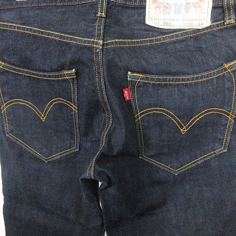 リーバイス Levi's 502 デニムパンツ ジーンズ ジップフライ ノンウォッシュ コットン 無地 30 インディゴ ボトムス /BT メンズ_画像5