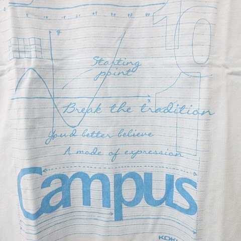 未使用品 Double focus Tシャツ 2枚 半袖 丸首 企業コラボ Kabaya さくさくぱんだ コクヨ Campus プリント イラスト 綿 レッド ブルー S_画像9