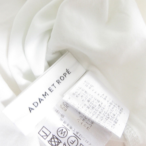 アダムエロペ Adam et Rope' フリル カットソー Tシャツ 半袖 ストレッチ レーヨン コットン F ホワイト kz5922 レディースの画像4