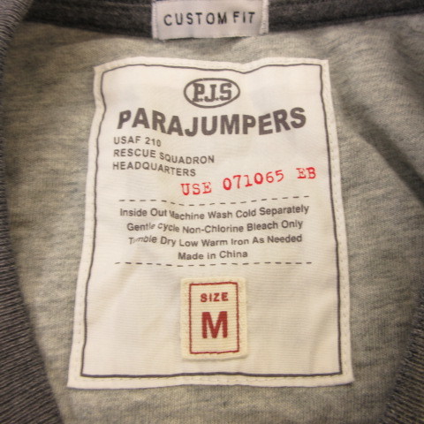 パラジャンパーズ PARAJUMPERS カットソー Tシャツ 半袖 バックプリント グラデーション グレー M *T296 レディース_画像3