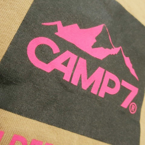 キャンプセブン CAMP7 Tシャツ カットソー クルーネック 半袖 プリント アウトドア M ベージュ /AO8 ☆ メンズ_画像4