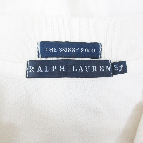 ラルフローレン RALPH LAUREN ポロシャツ 半袖 ポロカラー ロゴ刺? 5f アイボリー /FF35 レディース_画像5