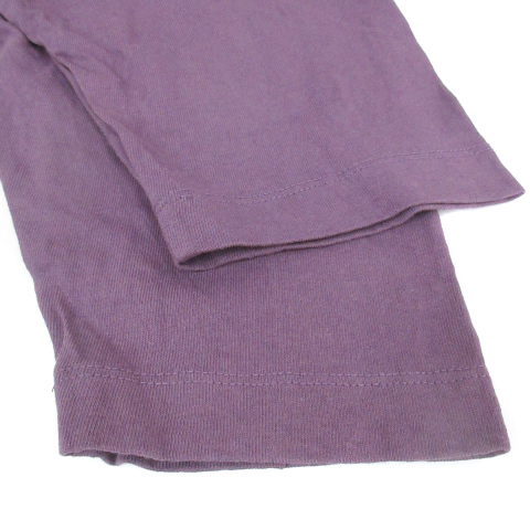 コーエン coen カットソー Tシャツ 五分袖 ラウンドネック 切替 無地 F 紫 白 パープル ホワイト /FF14 メンズ_画像4
