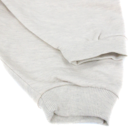  As Know As as know as sweatshirt sweat . minute sleeve round neck total pattern F beige gray /FF37 lady's 