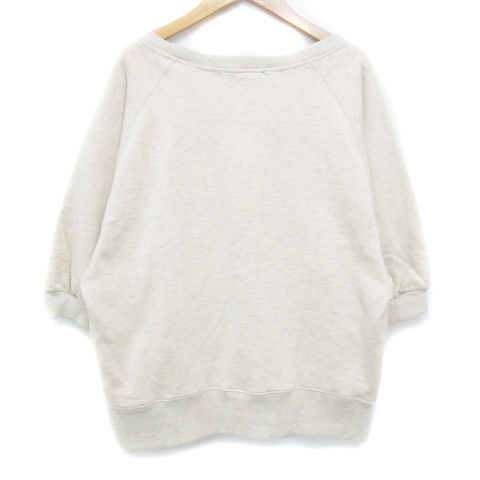  As Know As as know as sweatshirt sweat . minute sleeve round neck total pattern F beige gray /FF37 lady's 