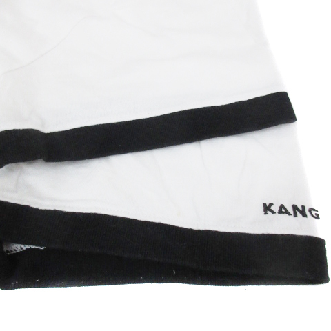 カンゴール KANGOL Tシャツ カットソー 半袖 ラウンドネック ロゴ刺? M 白 黒 ホワイト ブラック /FF38 レディース_画像4