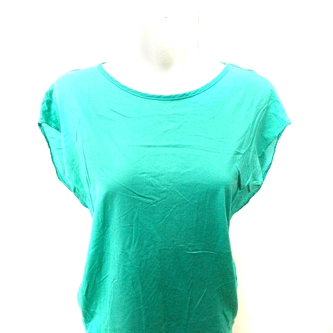  Ined INED shirt blouse no sleeve 9 green green /RT lady's 