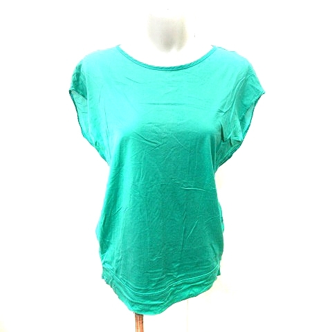  Ined INED shirt blouse no sleeve 9 green green /RT lady's 