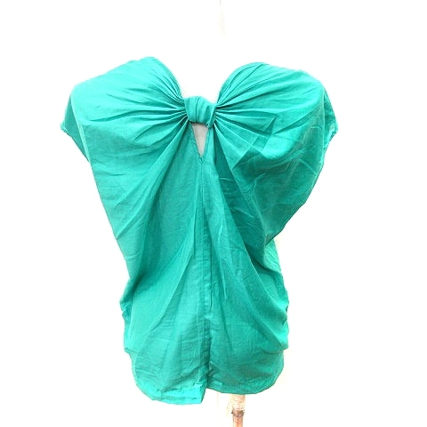  Ined INED shirt blouse no sleeve 9 green green /RT lady's 