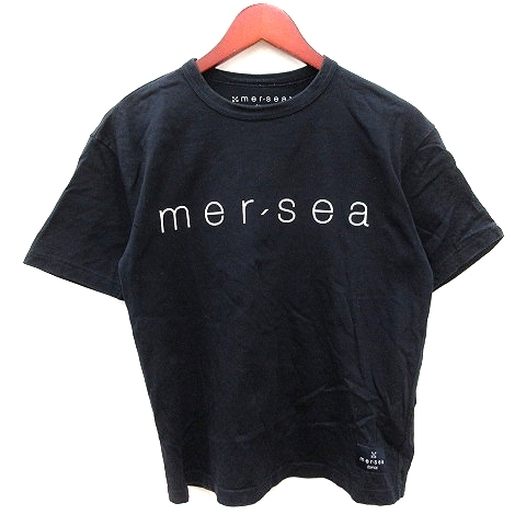 エディフィス EDIFICE mer’sea カットソー Tシャツ クルーネック プリント 半袖 紺 ダークネイビー /AU メンズ_画像1