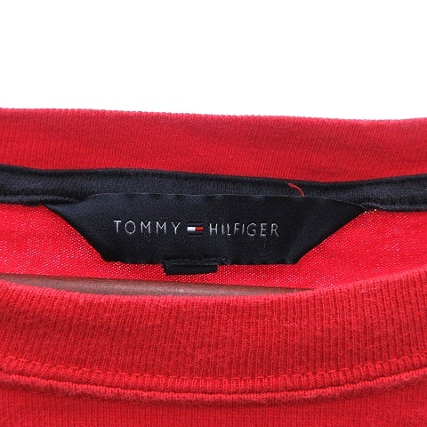 トミーヒルフィガー TOMMY HILFIGER カットソー Tシャツ ボートネック 刺繍 長袖 XL 赤 レッド /AU メンズ_画像6