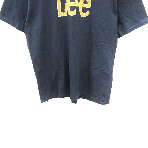 リー LEE カットソー Tシャツ ラウンドネック プリント 半袖 XL 紺 ネイビー /AU メンズ_画像4