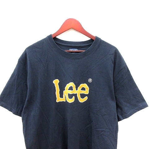 リー LEE カットソー Tシャツ ラウンドネック プリント 半袖 XL 紺 ネイビー /AU メンズ_画像3