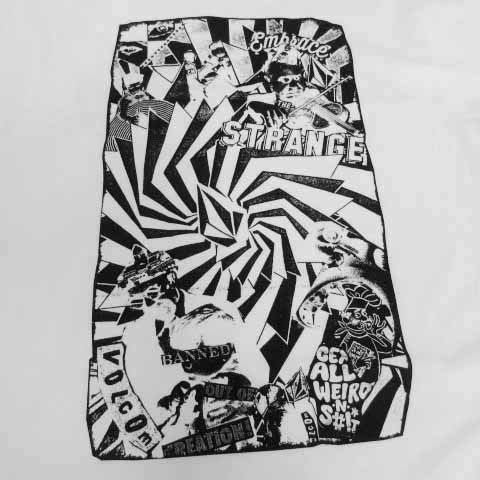  Volcom VOLCOM T-shirt ound-necked short sleeves Logo print back print cotton white black black M men's 