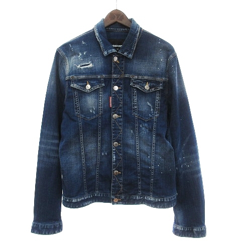 ディースクエアード 17年製 DENIM JACKET ペイントデニムジャケット G 