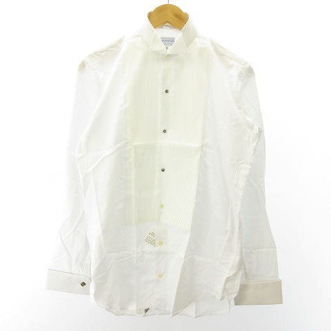 未使用品 ブルックスブラザーズ BROOKS BROTHERS タグ付 ドレス シャツ 長袖 イングランド製 コットン 白 ホワイト 14.5 S メンズ